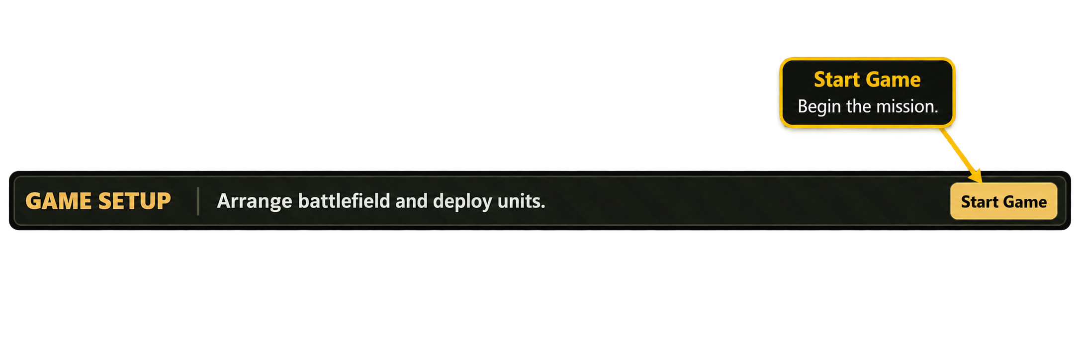 Start Game setup instruction graphic